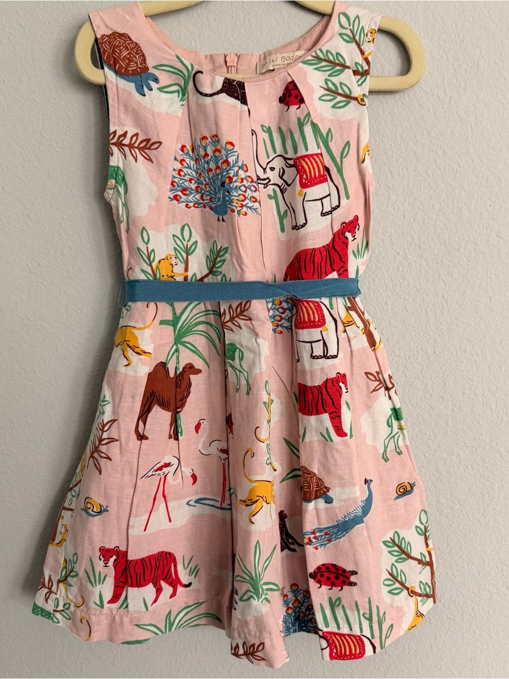 Mini Boden Light Pink Safari Girls Dress Size 3-4